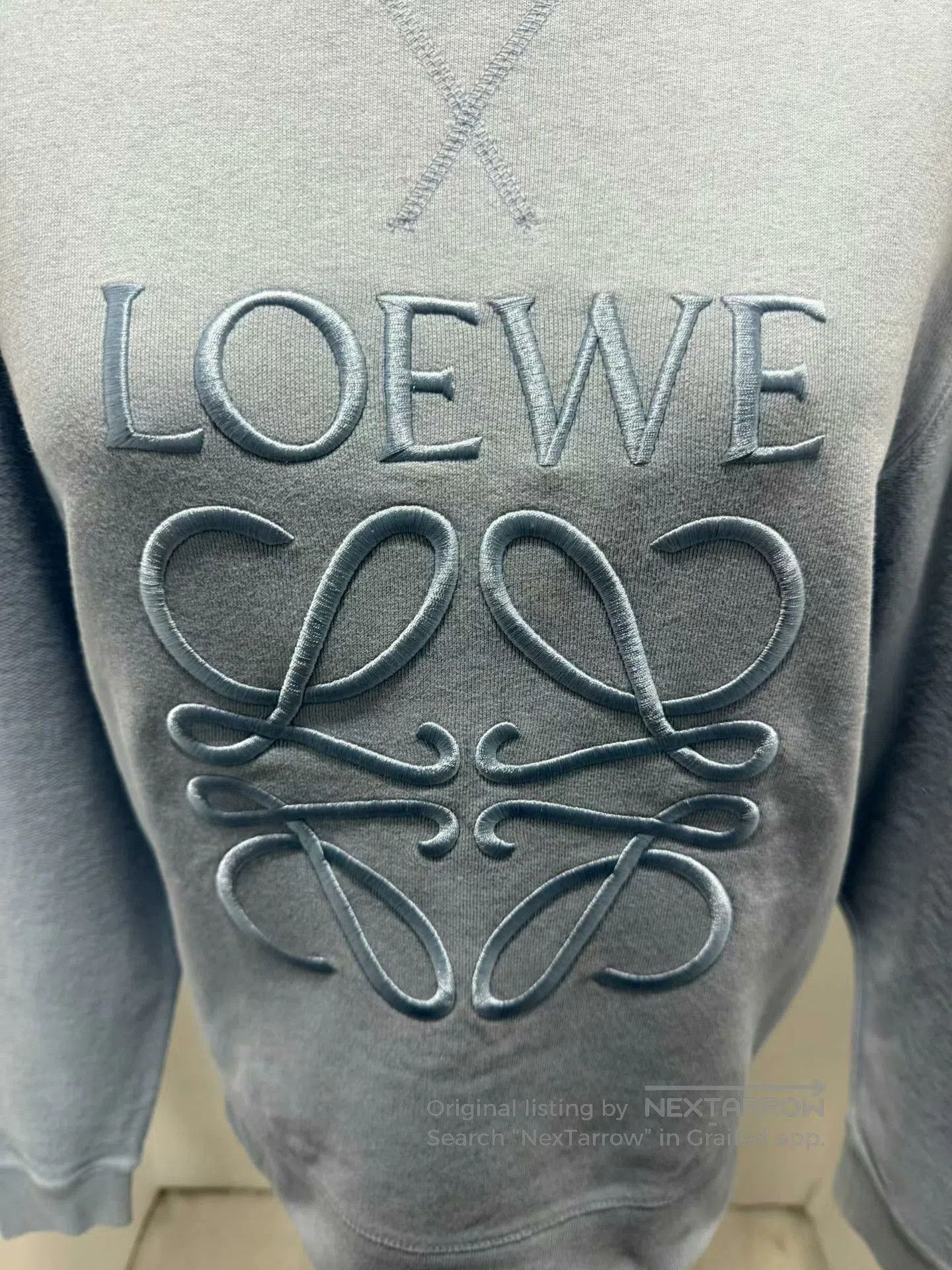 Loewe Loewe embroidered logo sweatshirt in blue. Size XS / US 0-2 / IT 36-38 - 3 Thumbnail