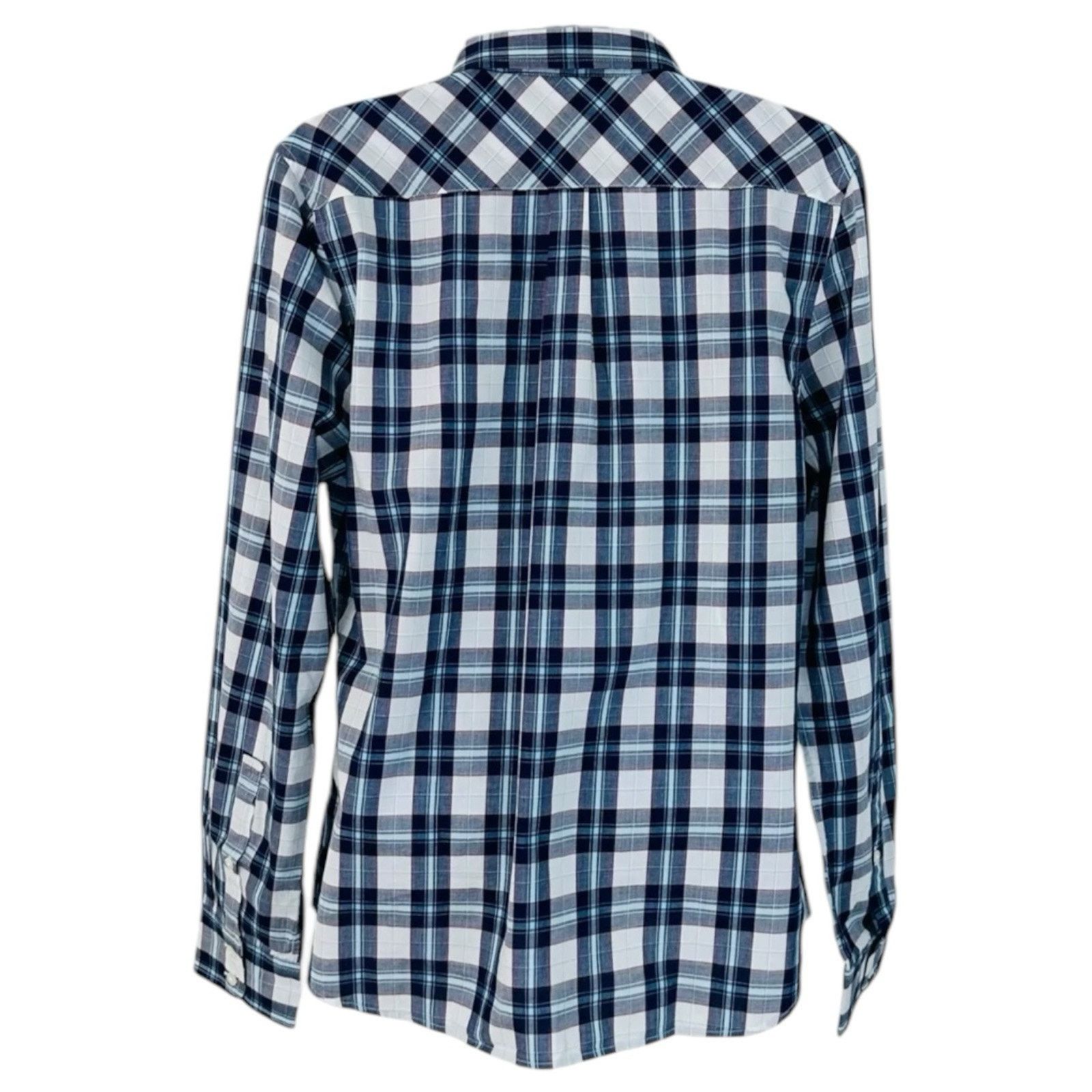 UNTUCKit UNTUCKit Size 6 Sorbo Plaid Long Sleeve Blue White Shirt Size M / US 6-8 / IT 42-44 - 3 Thumbnail