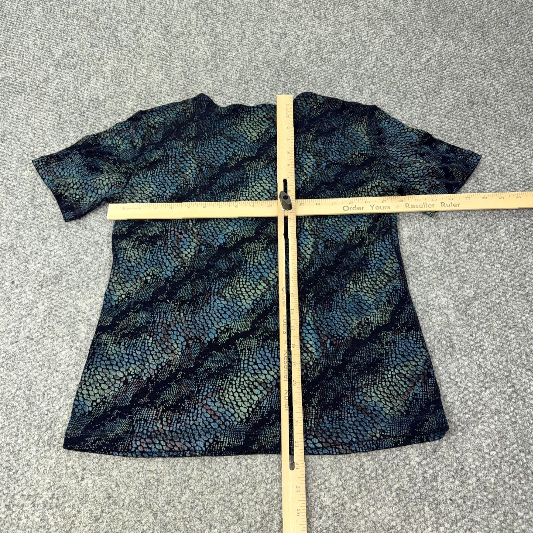 Vintage Picadilly Fashions Shirt Womens Small Blue Abstract Snakeskin Print Top Size S / US 4 / IT 40 - 3 Thumbnail