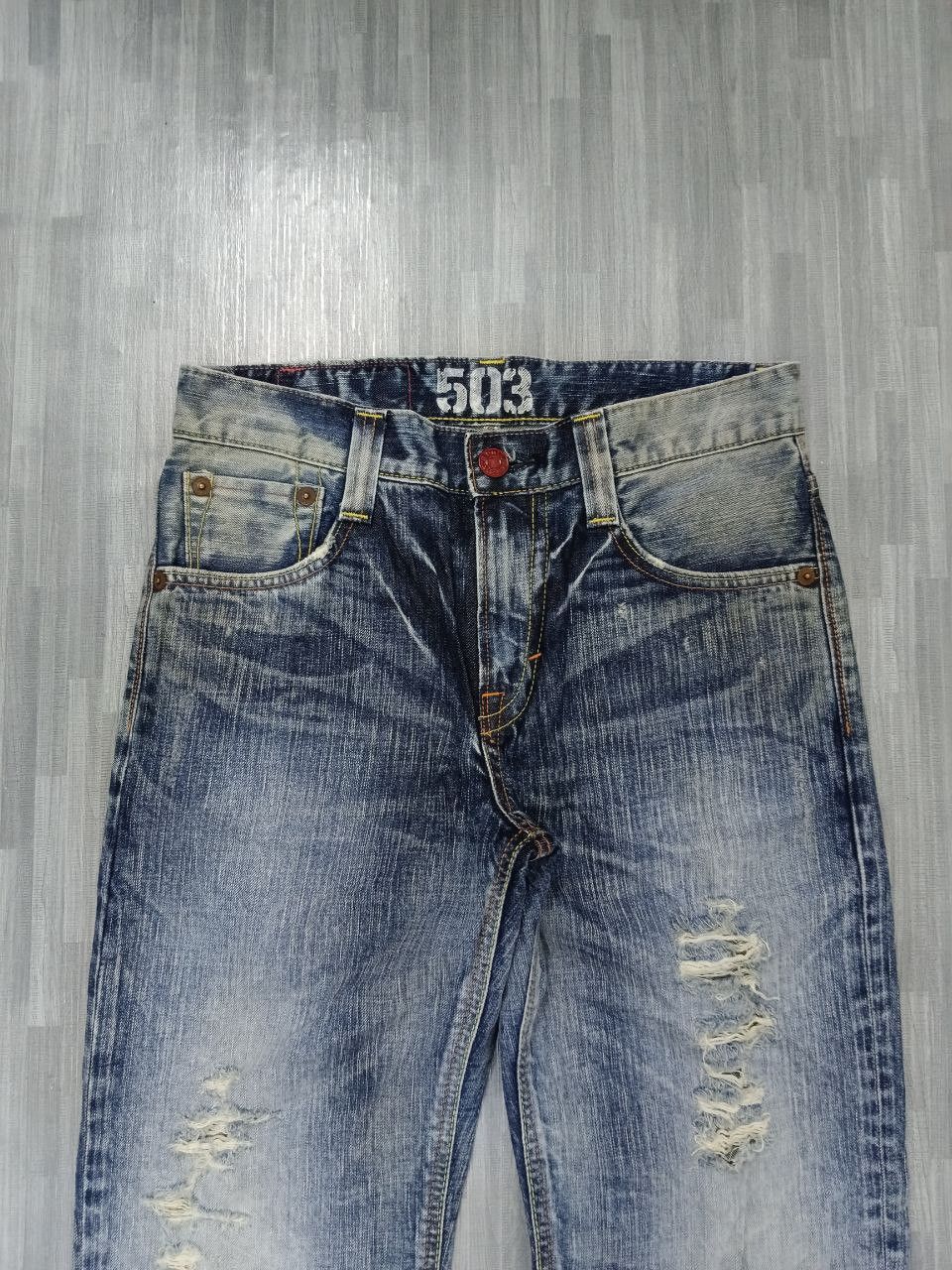 Edwin SICK RIPED WASHED BLUE EDWIN DENIM PANTS Size US 30 / EU 46 - 4 Thumbnail