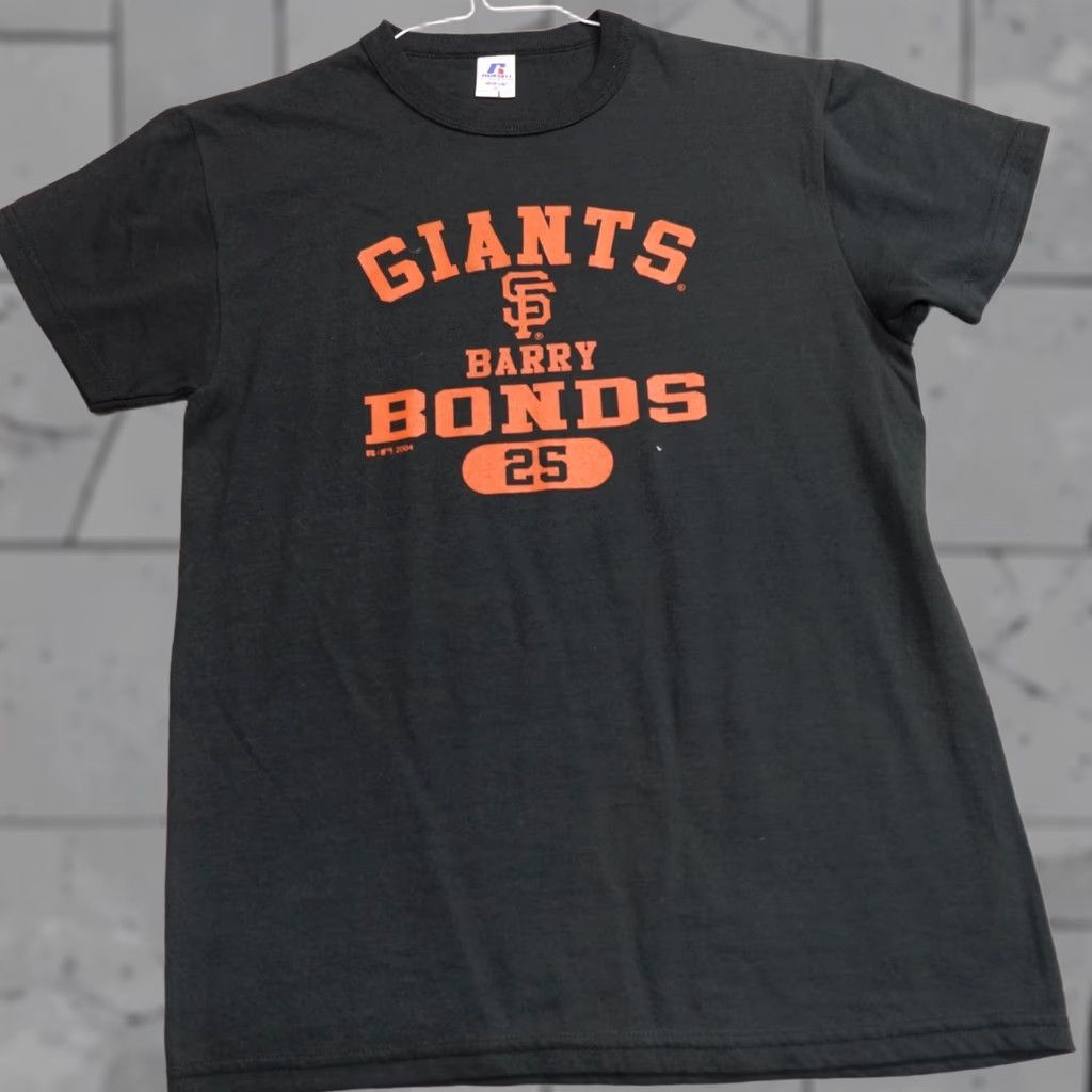 Vintage VINTAGE San Francisco Giants Shirt Small Black Barry Bonds 2004 Russell Athletic Men S Crew Neck Short Sleeve Cotton Jersey Graphic Print Size US S / EU 44-46 / 1 - 1 Thumbnail