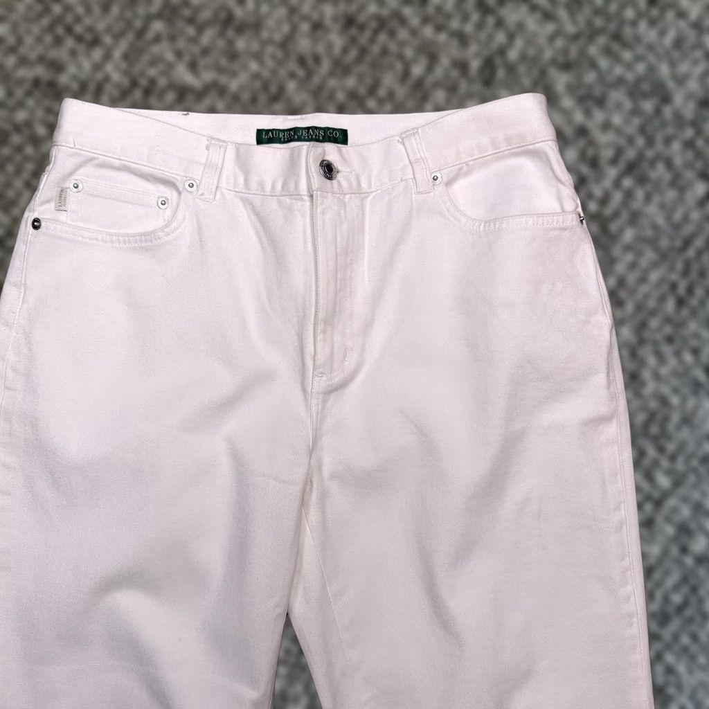 Ralph Lauren Lauren Ralph Lauren Jeans Womens 10 White Floral High Rise Stretch Denim 5-Pocket Regular Bootcut NWT Womens Jeans Size 32" / US 10 / IT 46 - 1 Thumbnail