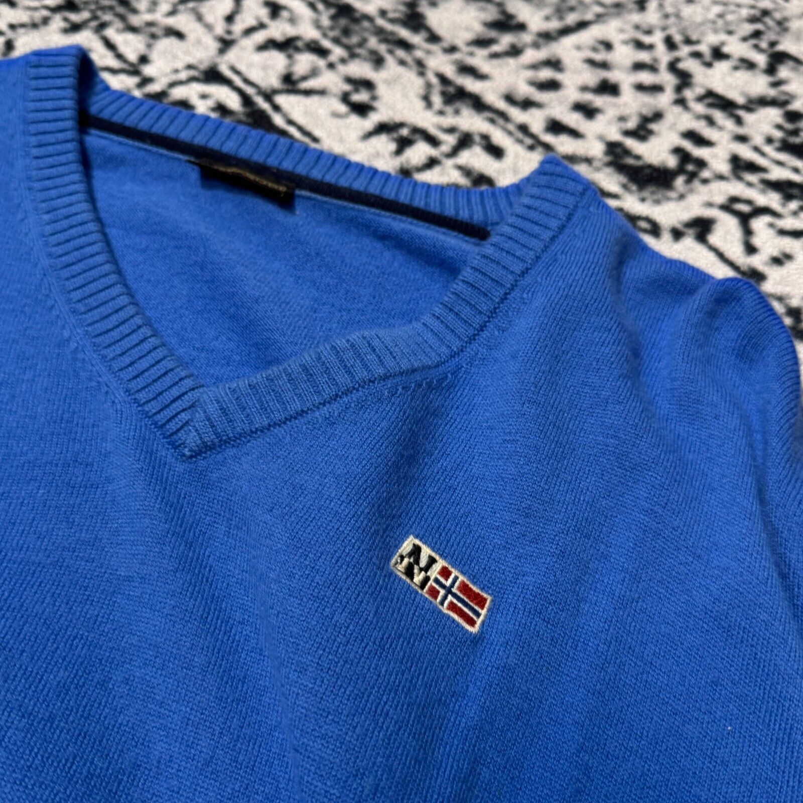 Napapijri × Vintage Vintage Napapijri Blue Wool Sweater Size XL Y2K 90s Hiking Size US XL / EU 56 / 4 - 10 Thumbnail