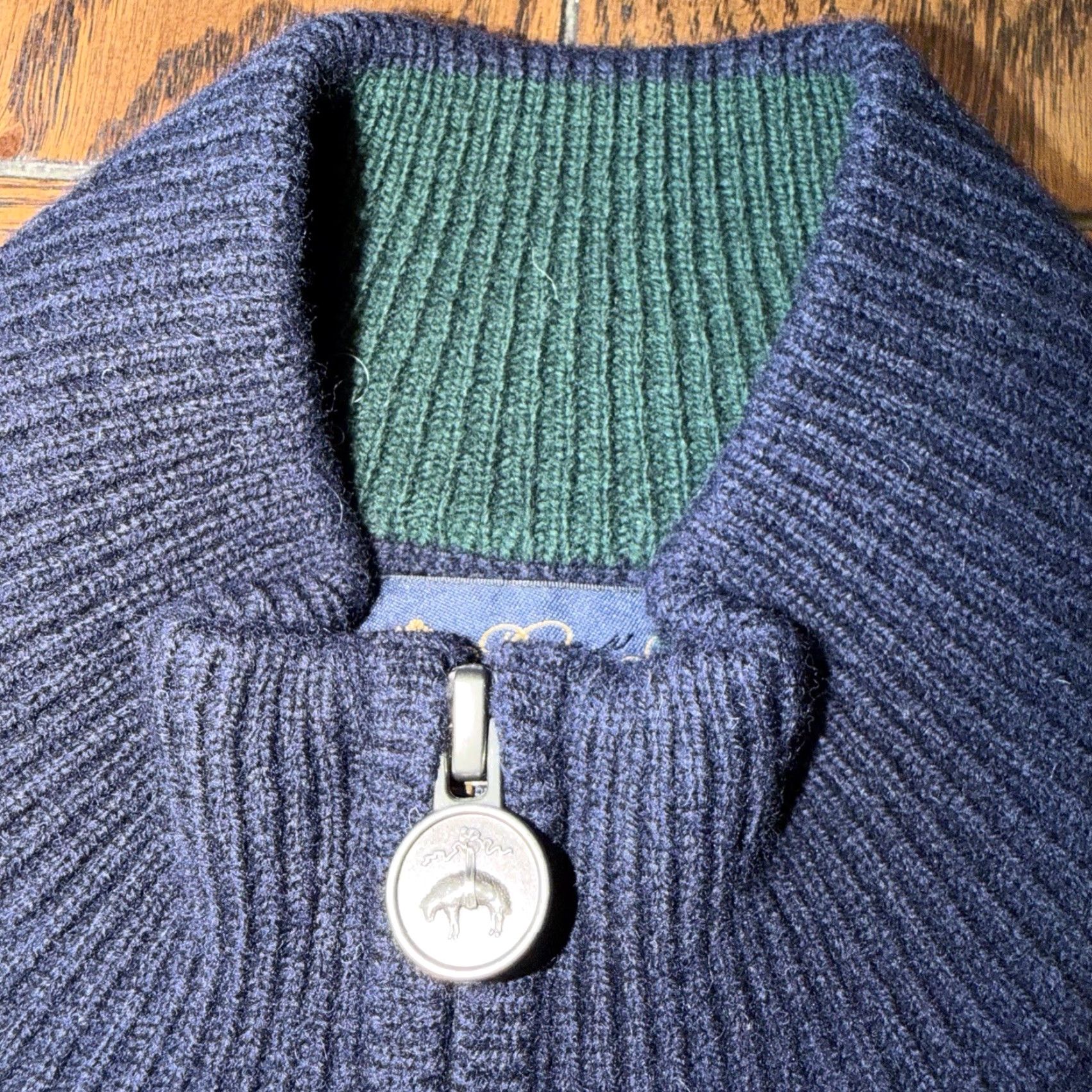 Brooks Brothers Brooks Brothers Nordic Merino Wool 1/4 Zip Pullover Sweater Navy Green Men’s XXL Men Sweater Size US XXL / EU 58 / 5 - 3 Thumbnail