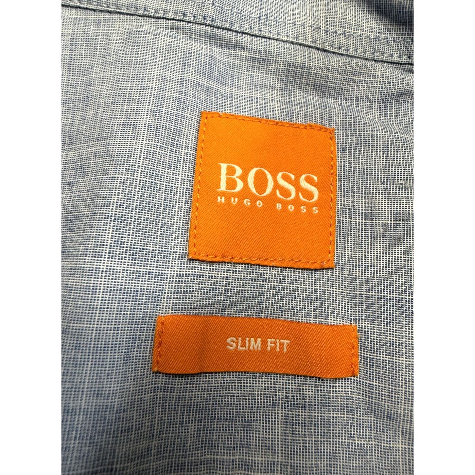 Hugo Boss Hugo Boss Blue button-up shirt Short Sleeve Mens L Size US L / EU 52-54 / 3 - 4 Thumbnail