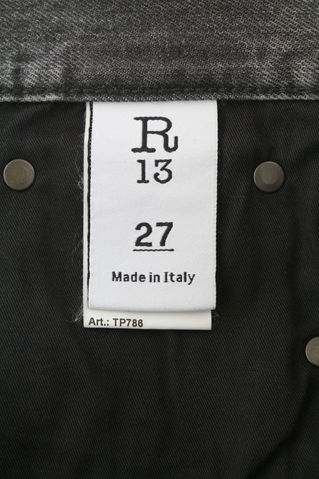 R13 BOYFRIEND 27 Wilson Black Whiskers Faded Ankle PS25 86678 Size 27" / US 4 / IT 40 - 7 Thumbnail