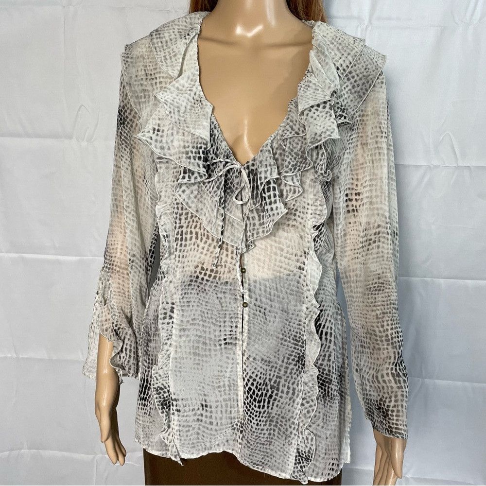 Zara NWT New ZARA Ruffle Animal Printed Shirt Size S Size S / US 4 / IT 40 - 9 Thumbnail