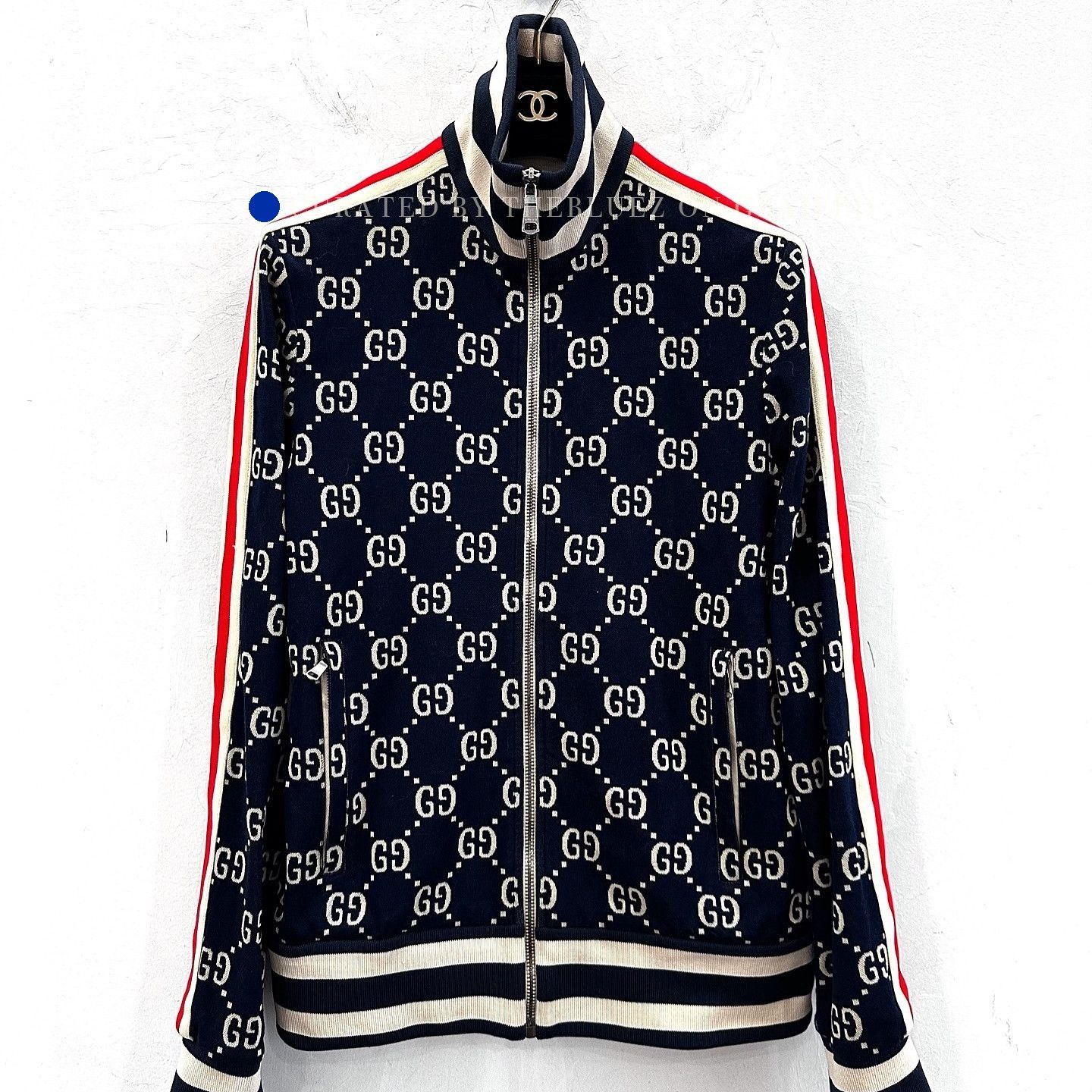 Gucci Stylish Monogram Track Jacket in Blue Size US XS / EU 42 / 0 - 1 Thumbnail