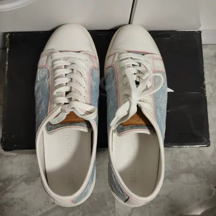 Louis Vuitton Louis Vuitton Denim Low-Top Sneakers -2508 Size US 5.5 / EU 38 - 8 Thumbnail