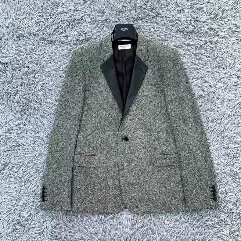Saint Laurent Paris Saint Laurent 13fw first year black and gray snowflake wool leather suit Size US XL / EU 56 / 4 - 1 Thumbnail