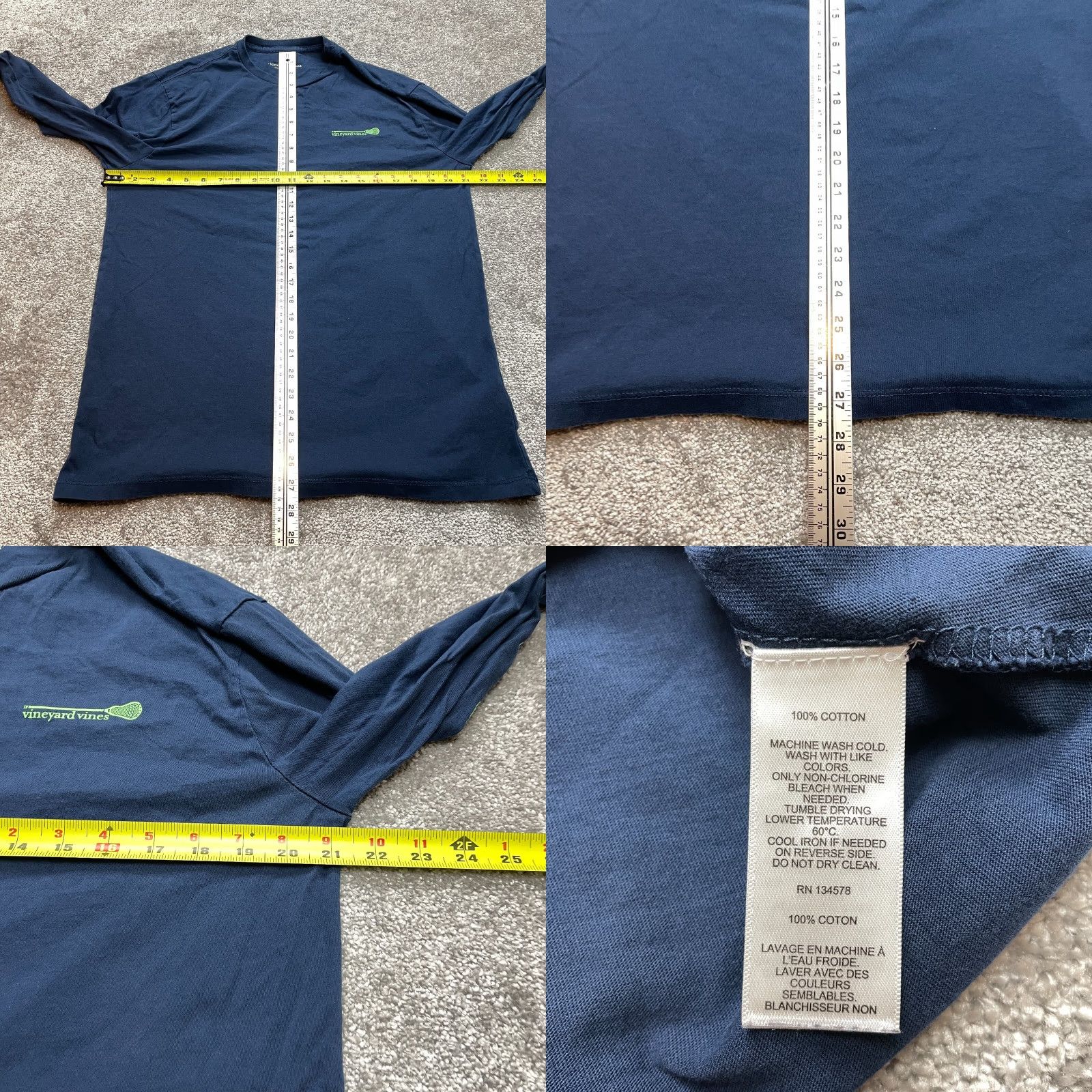 Vineyard Vines Vineyard Vines Lacrosse Shirt Mens M Blue Long Sleeve Cotton Crew Adult Tee Size US M / EU 48-50 / 2 - 8 Thumbnail