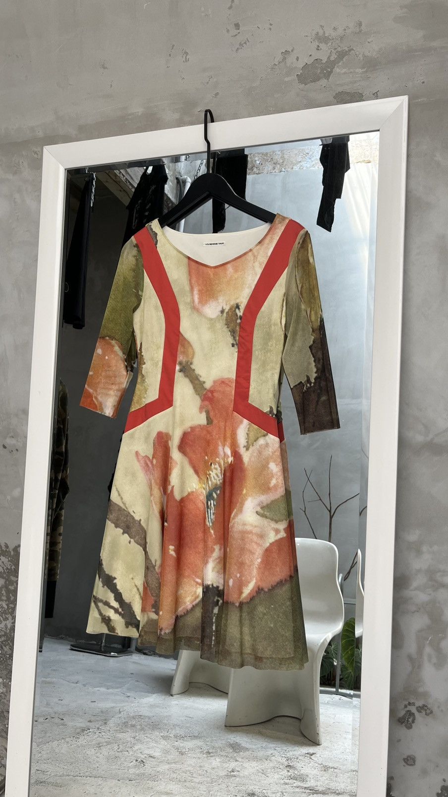 MAHJONG PRINT ON STRETCH NET ドレス｜VIVIENNE TAM