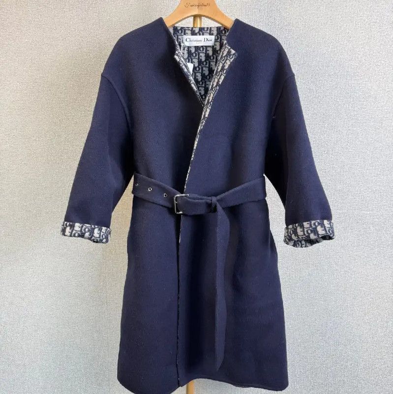 Dior Dior Wool Women's Coat in Navy Blue 0089 Size XS / US 0-2 / IT 36-38 - 1 Thumbnail