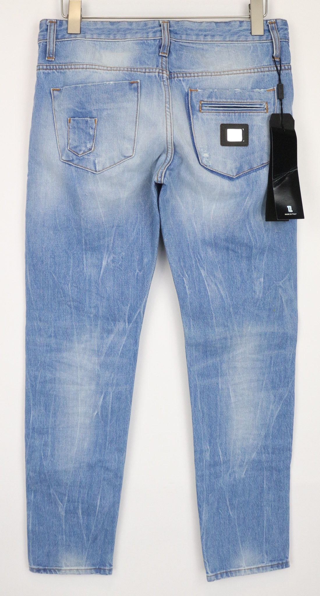 Takeshy Kurosawa TK08FR W34 Light Blue Slim Distressed Jeans 75904 Size US 34 / EU 50 - 2 Thumbnail