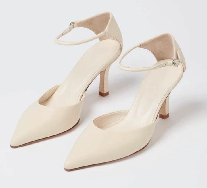 aeyde AEYDE Selma cream leather Pointed Toe Pump Women EU 38.5 Size US 7.5 / IT 37.5 - 15 Thumbnail