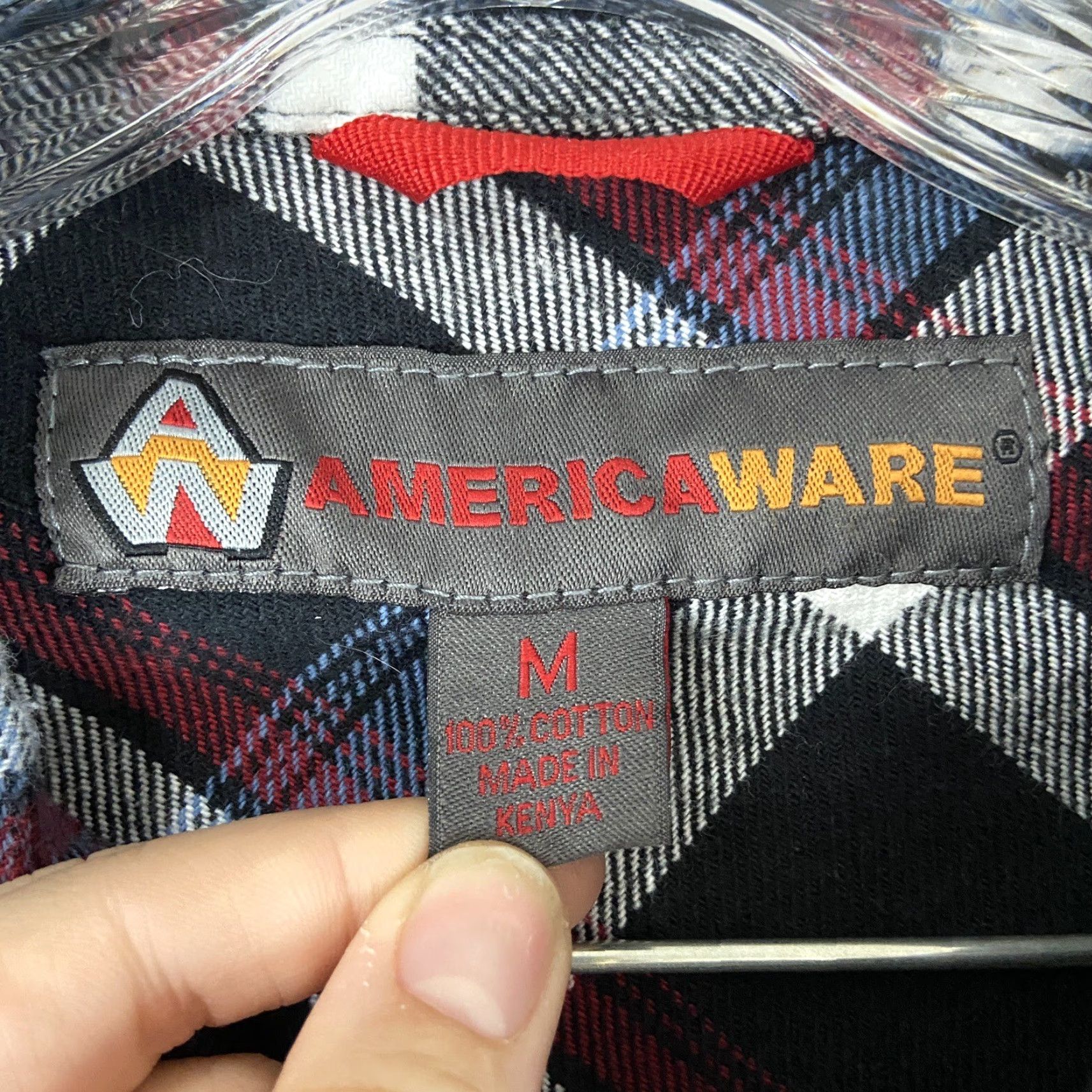 Vintage VINTAGE Americanware Flannel Red Plaid Shirt Men M Long Sleeve Button-Up (Red) Mens Medium Plaid Flannel Shirt Size US M / EU 48-50 / 2 - 6 Thumbnail