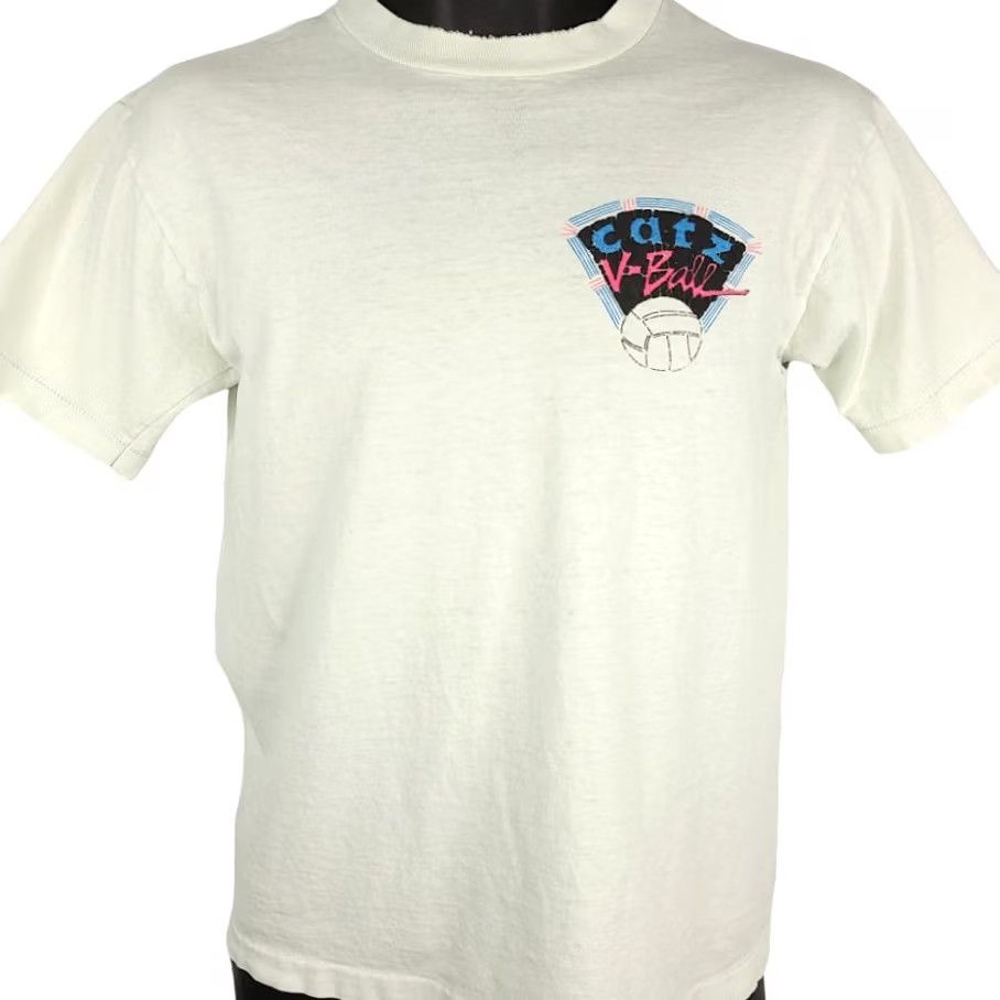 Vintage VINTAGE Catz Volleyball Rips T Shirt Mens Size S White Cotton Blend Crew Neck Short Sleeve 80s Beach Sports Australia Mens Size US S / EU 44-46 / 1 - 3 Thumbnail