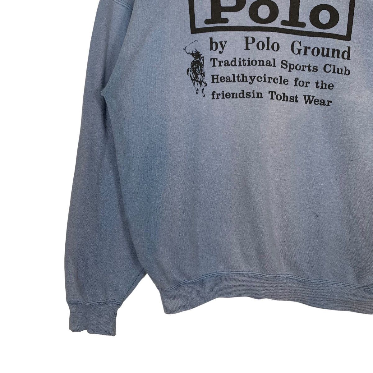 Japanese Brand POLO by Polo Ground Big Logo Washed Sweatshirt #1176-C54 Size US M / EU 48-50 / 2 - 5 Thumbnail