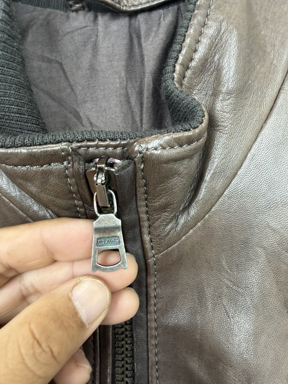 GAS GAS Italy “Vera Pelle” Premium Leather Bomber Jacket Size US L / EU 52-54 / 3 - 5 Thumbnail