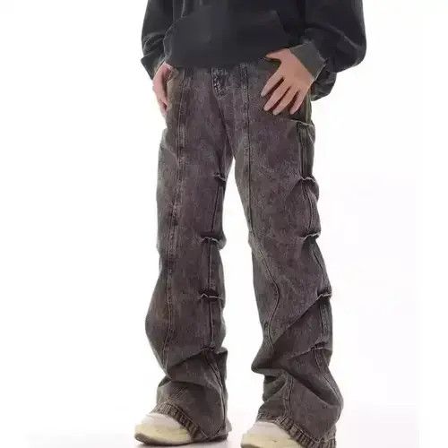 Jean Distressed Wide Leg Pants American Style Size US 32 / EU 48 - 1 Thumbnail
