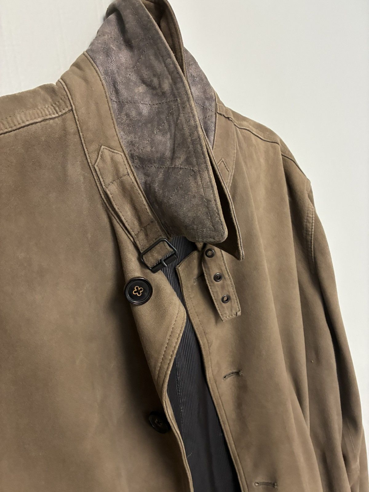 John Varvatos Goat Suede Trench Coat Jacket EU 52 USA 42 Size US L / EU 52-54 / 3 - 5 Thumbnail