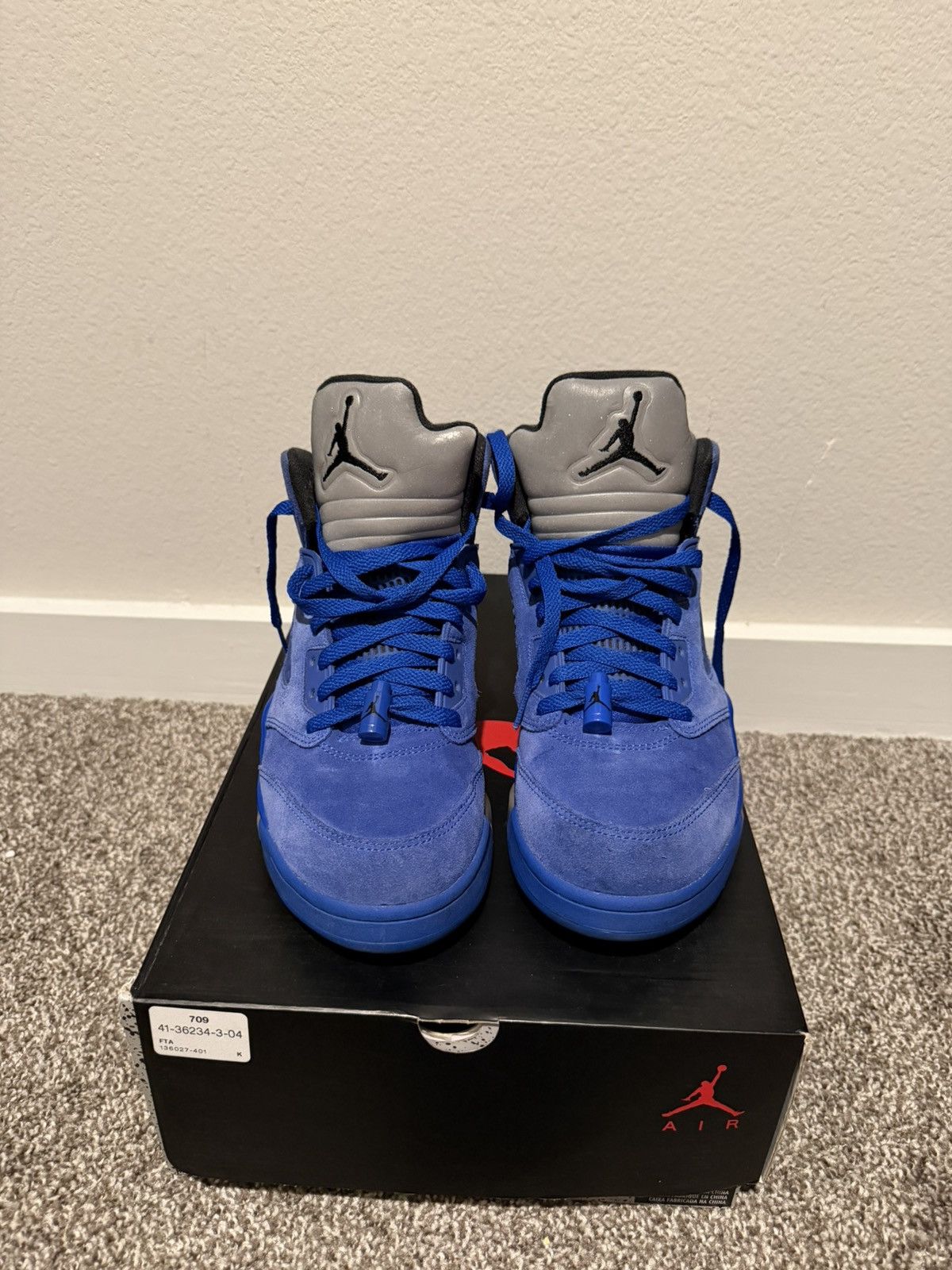 Nike Royal Blue Jordan 5 Size US 8.5 / EU 41-42 - 3 Thumbnail