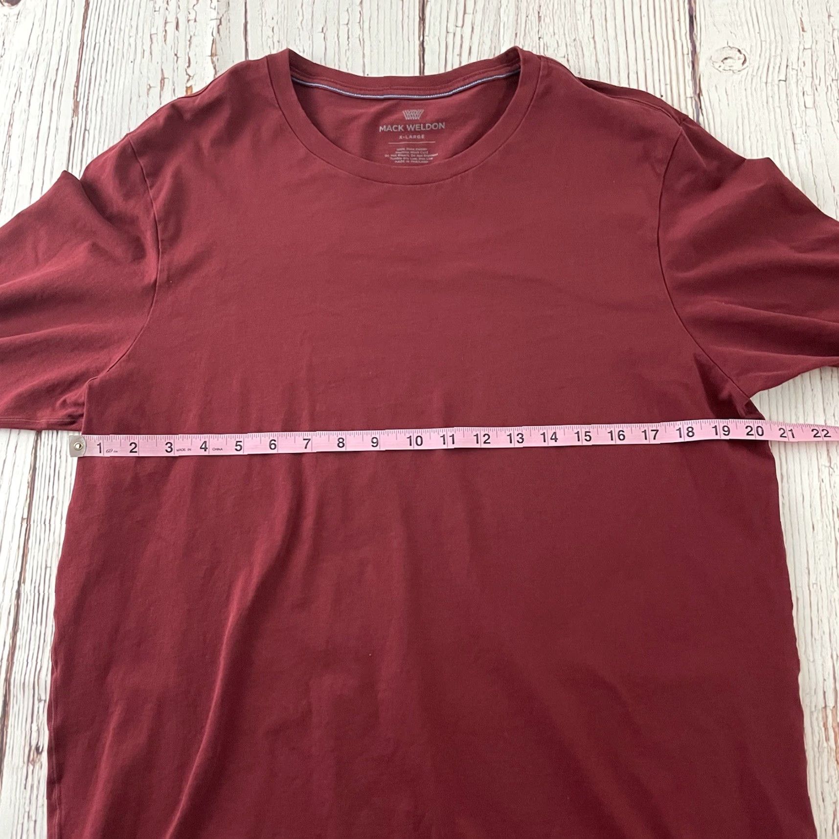 Vintage Mack Weldon Long Sleeve T Shirt Men's XL Solid Maroon Size US XL / EU 56 / 4 - 4 Thumbnail