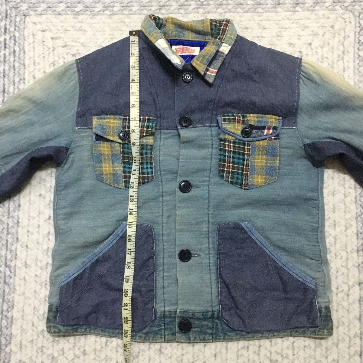 HOLLYWOOD RANCH MARKET Rare HR Market Artisanal Patchwork Denim Jacket Size US S / EU 44-46 / 1 - 18 Thumbnail