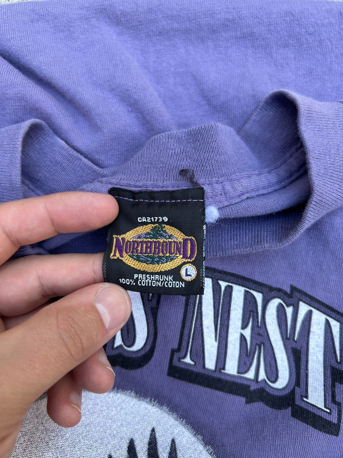 Vintage Eagles Nest Bible Camp vintage late 90s purple t-shirt Size US XL / EU 56 / 4 - 3 Thumbnail