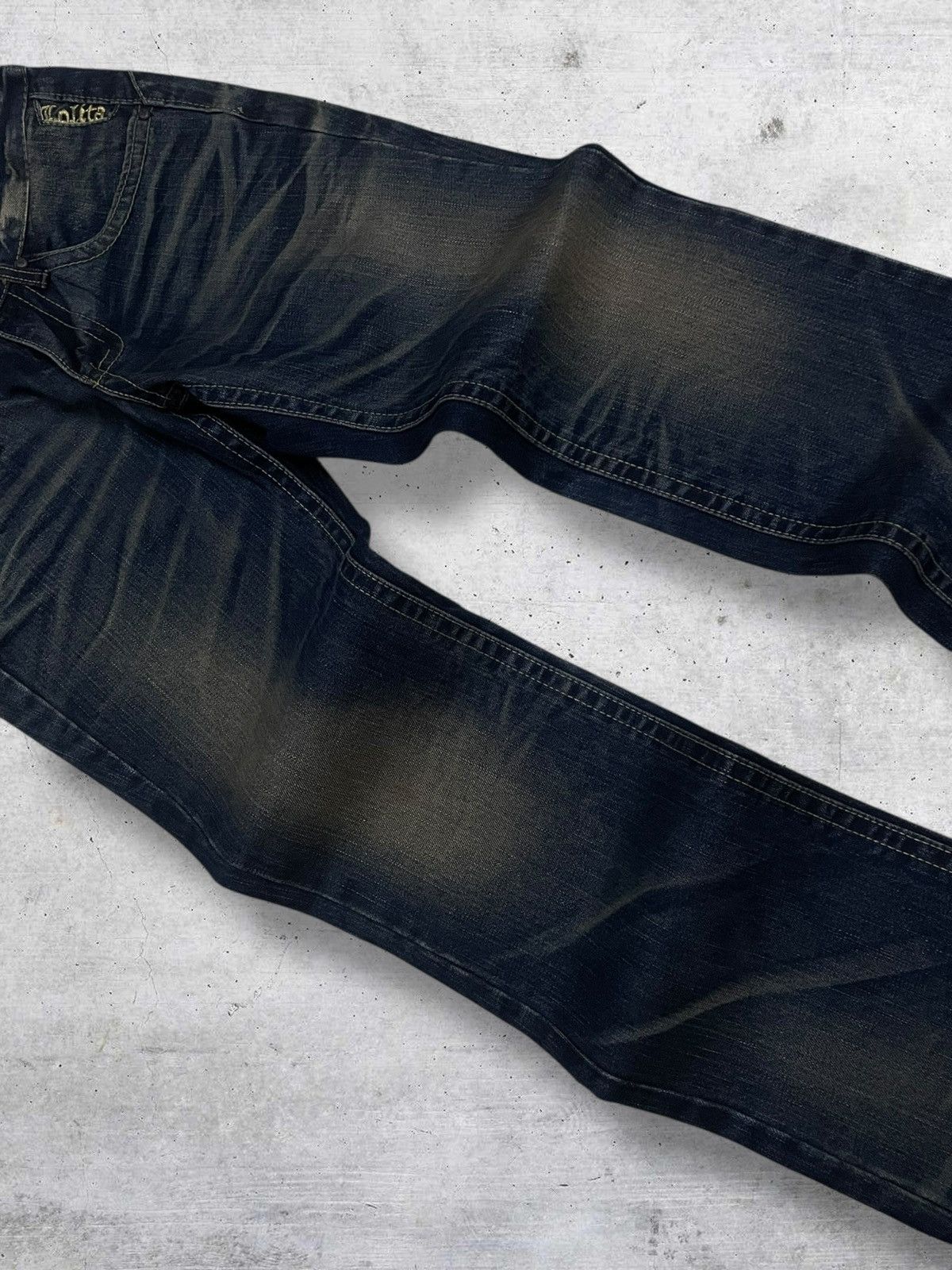 Tornado Mart 1990S LOLITA JAPAN DESIGNER SKULL ART MUDWASH ICONIC DENIM Size US 28 / EU 44 - 5 Thumbnail