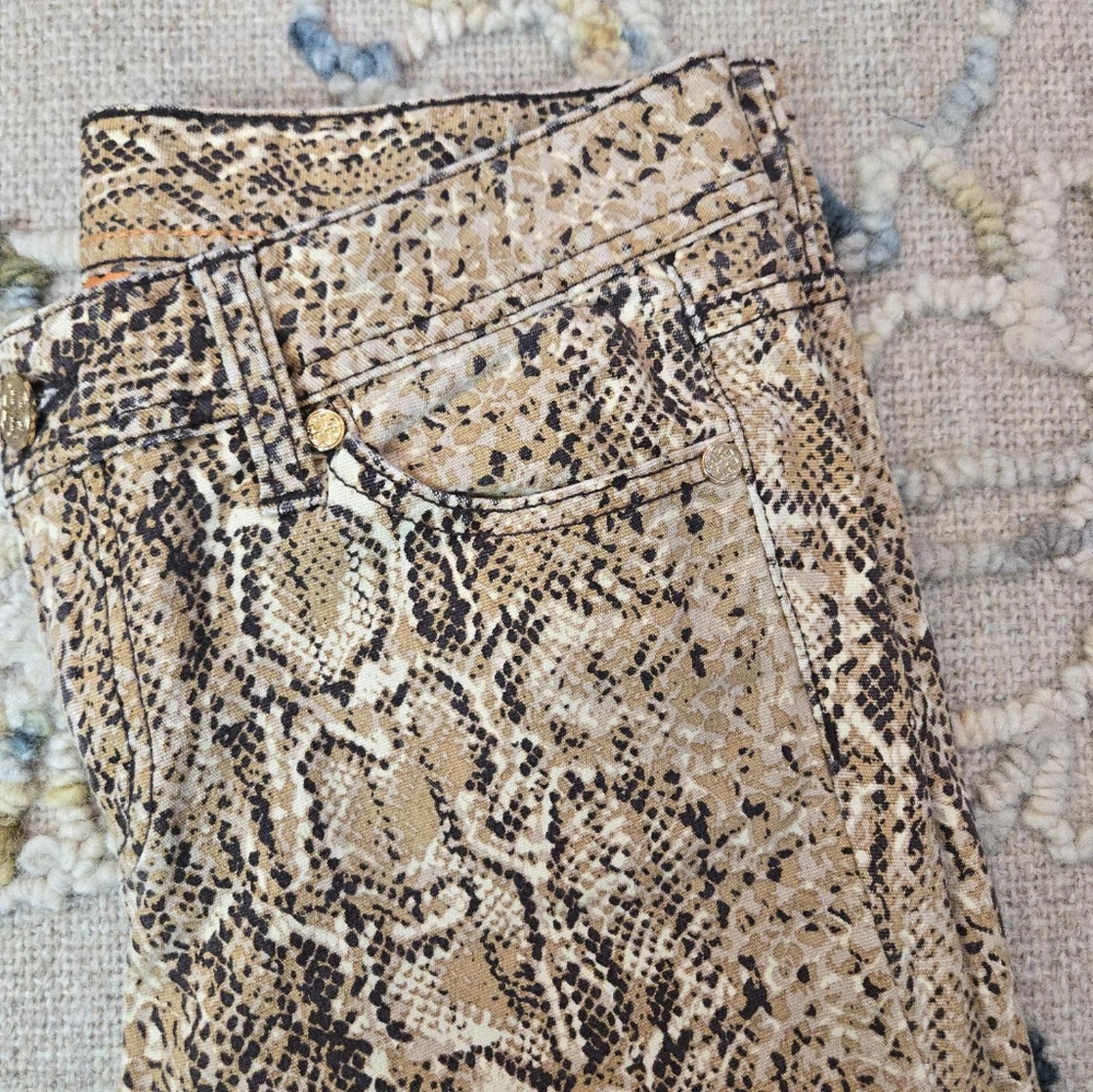 Designer TORY BURCH Snake Print Pants Size 26" / US 2 / IT 38 - 2 Thumbnail