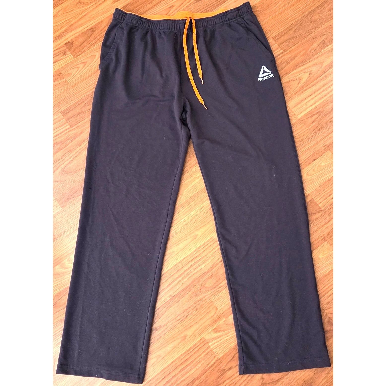 Reebok Reebok Black XXL Sweatpants with Orange Trim - Men's Size US 40 / EU 56 - 2 Thumbnail