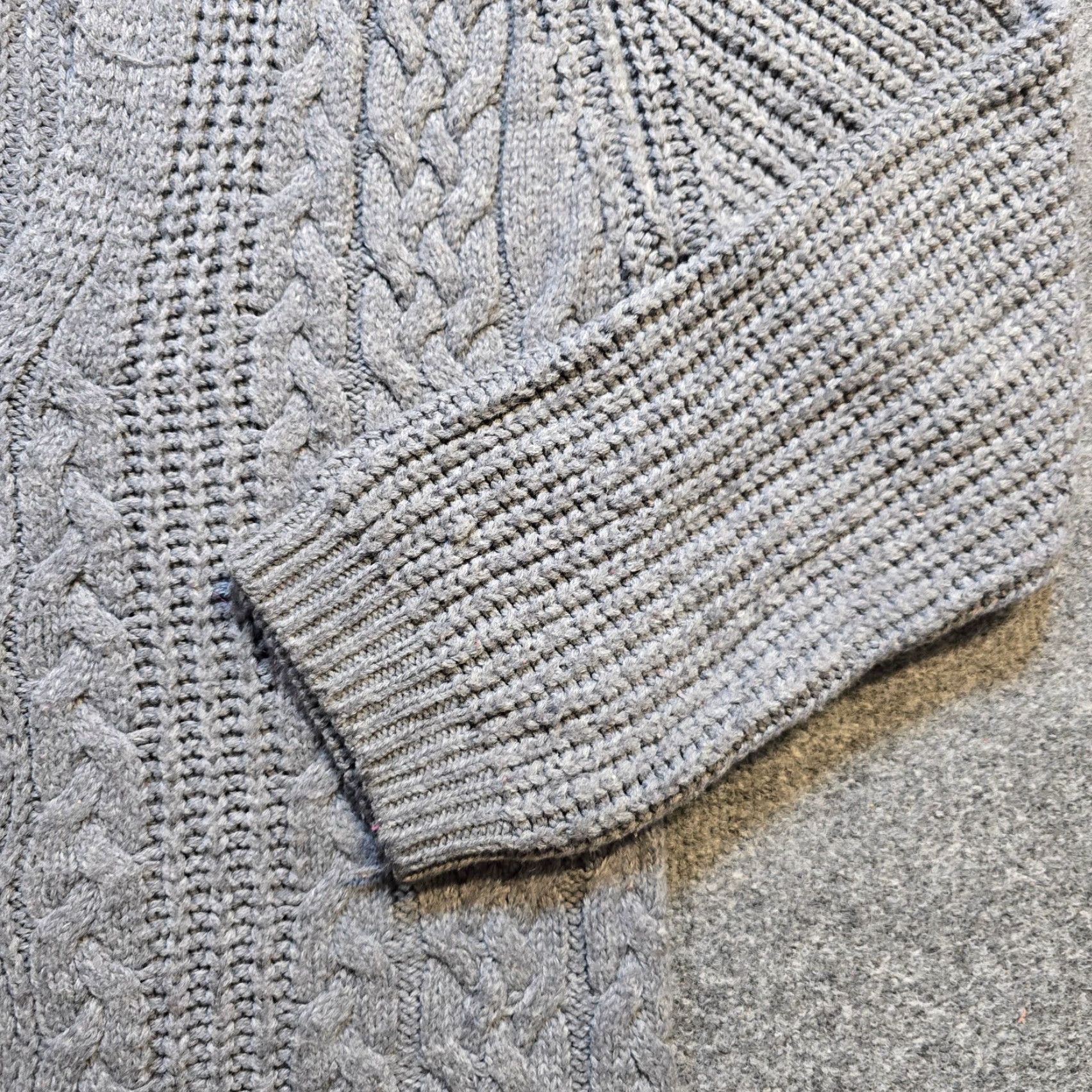 Zara Zara Sweater Cardigan Womens Size Medium Gray Cable-Knit Angora Casual Grandma Size M / US 6-8 / IT 42-44 - 4 Thumbnail