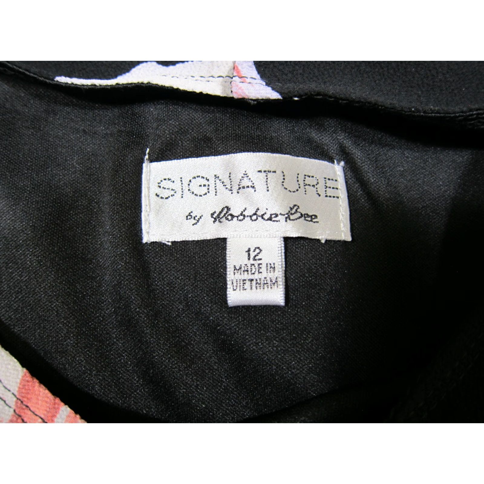 Vintage NWT Robbie Bee Signature Black Pink White Floral Drop Waist Sun Dress Women 12 Size XL / US 12-14 / IT 48-50 - 4 Thumbnail