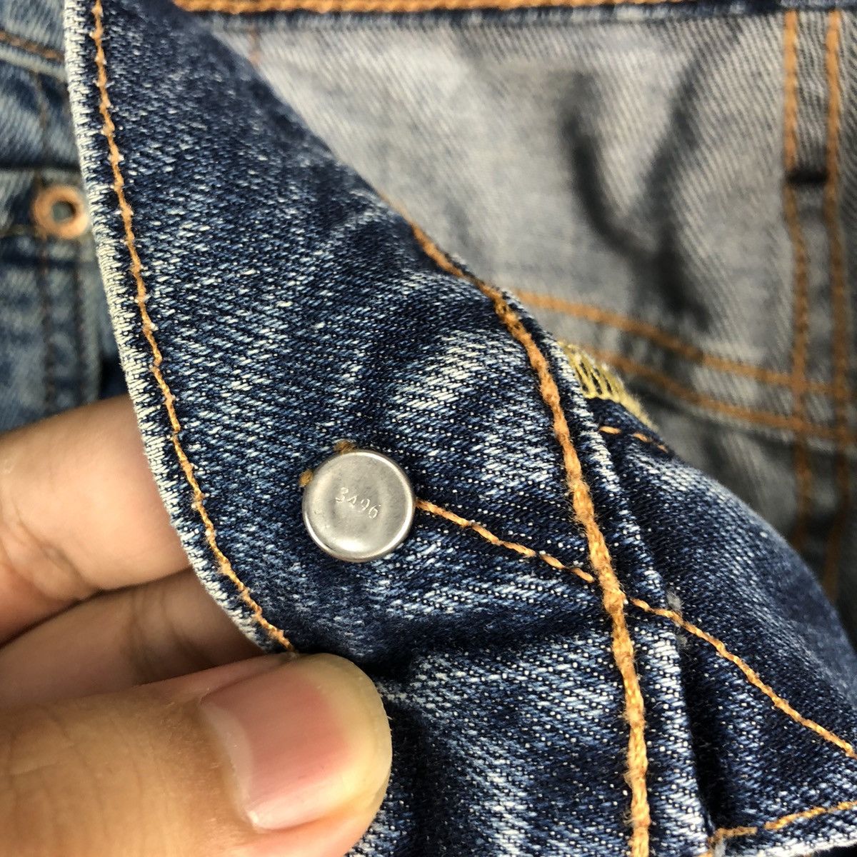 Levi's DLL Levis 502 big E faded Blue Denim Pants #C248 Size US 31 - 14 Thumbnail