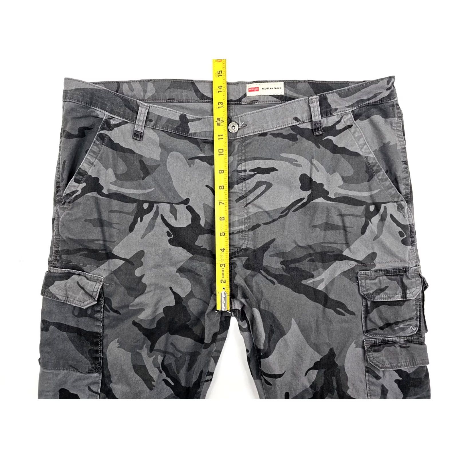 Wrangler Wrangler Cargo Pants Men Regular Taper Camouflage 42x30 90s Y2K EUC Army Hipster Vintage Style Cargo Pocket Cotton Gray Size US 42 / EU 58 - 4 Thumbnail