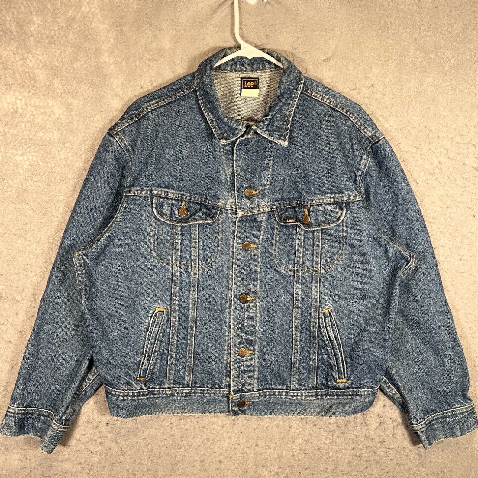 Lee Vintage 90s Lee Denim Trucker Jacket USA Made Mens Size US L / EU 52-54 / 3 - 1 Thumbnail