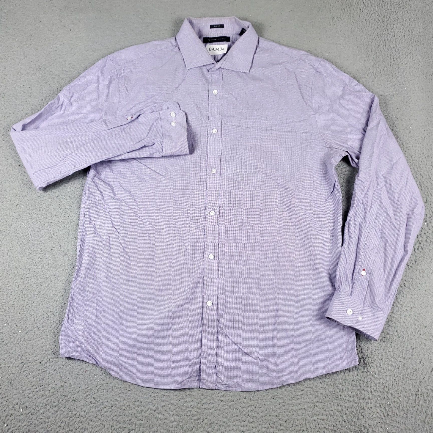 Tommy Hilfiger Tommy Hilfiger Shirt Mens Large Purple Casual Button Up Long Sleeve Size US L / EU 52-54 / 3 - 2 Thumbnail