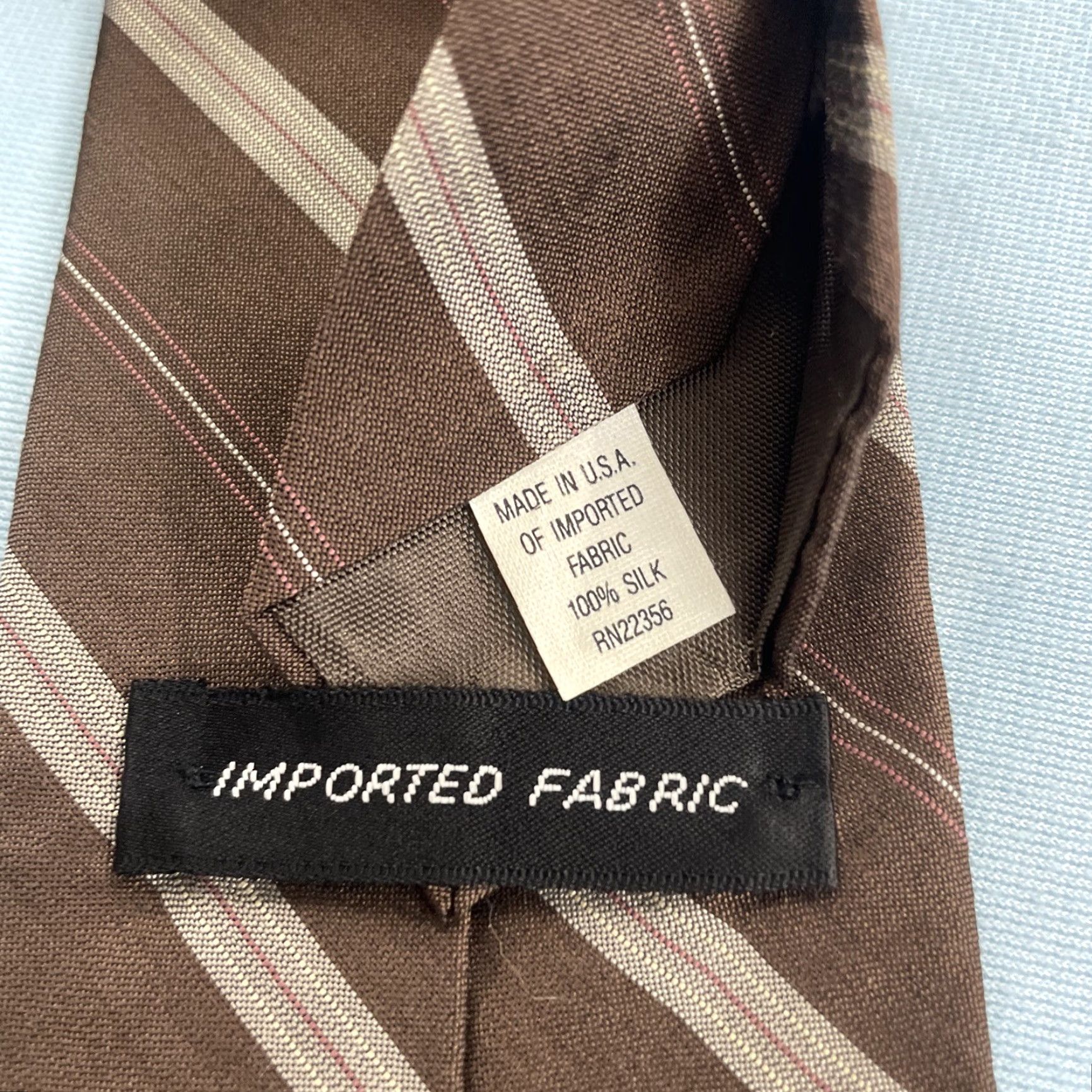 Vintage VINTAGE Imported Fabric All Silk Repp Tie Brown Western Striped Regiment vtg USA 3.2x55 Capsule Necktie Size ONE SIZE - 7 Thumbnail