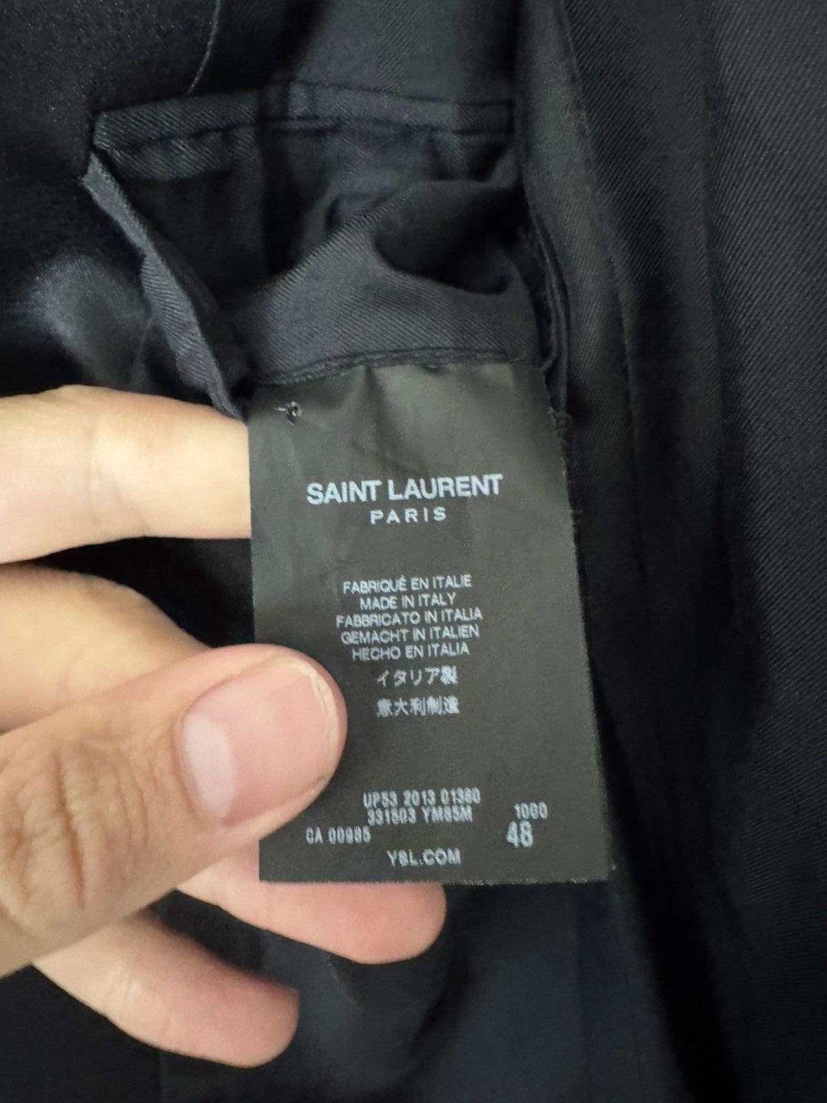 Saint Laurent Paris FW13 Hedi Peaked Lapel Le Smoking Jacket Size 48L - 3 Thumbnail