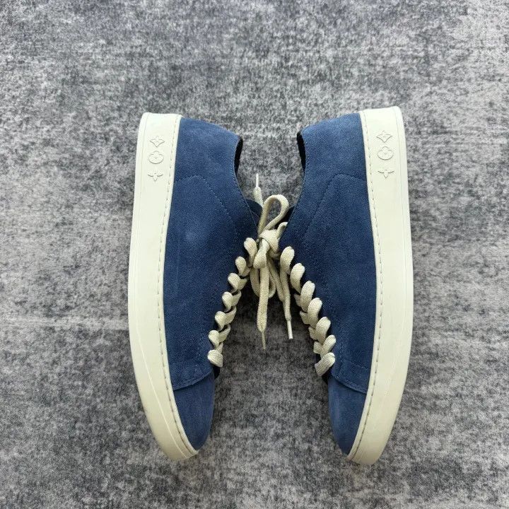 Louis Vuitton Louis Vuitton Blue White Low-Top Sneakers for Men -2508 Size US 10.5 / EU 43-44 - 4 Thumbnail