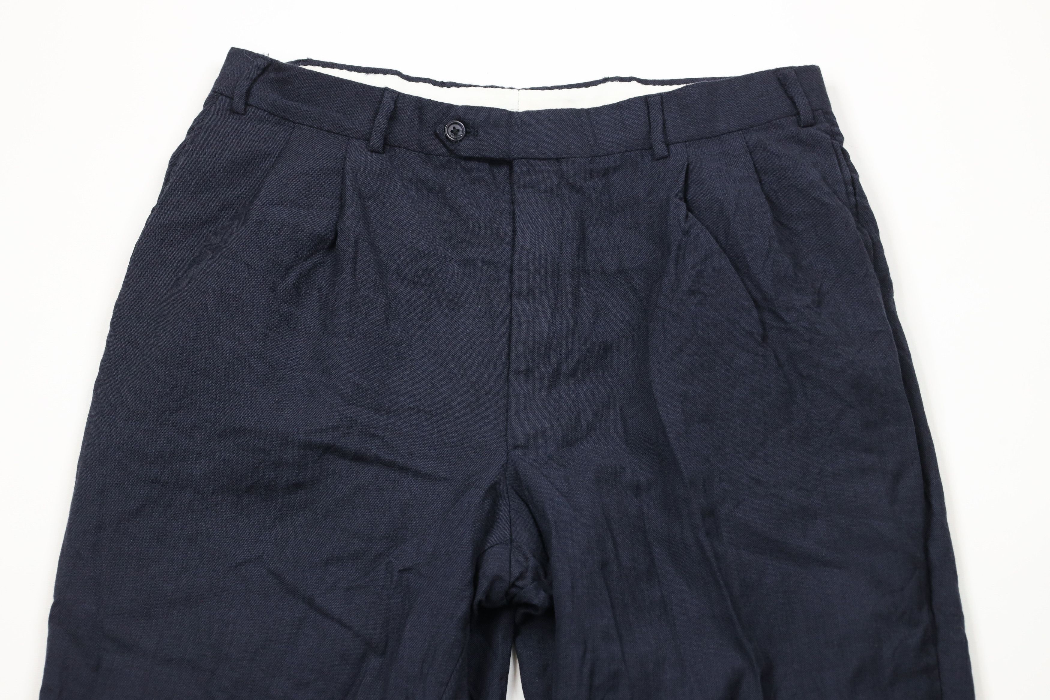 Vintage Vintage 90s Streetwear Pleated Wide Leg Chino Pants Blue Size US 34 / EU 50 - 2 Thumbnail