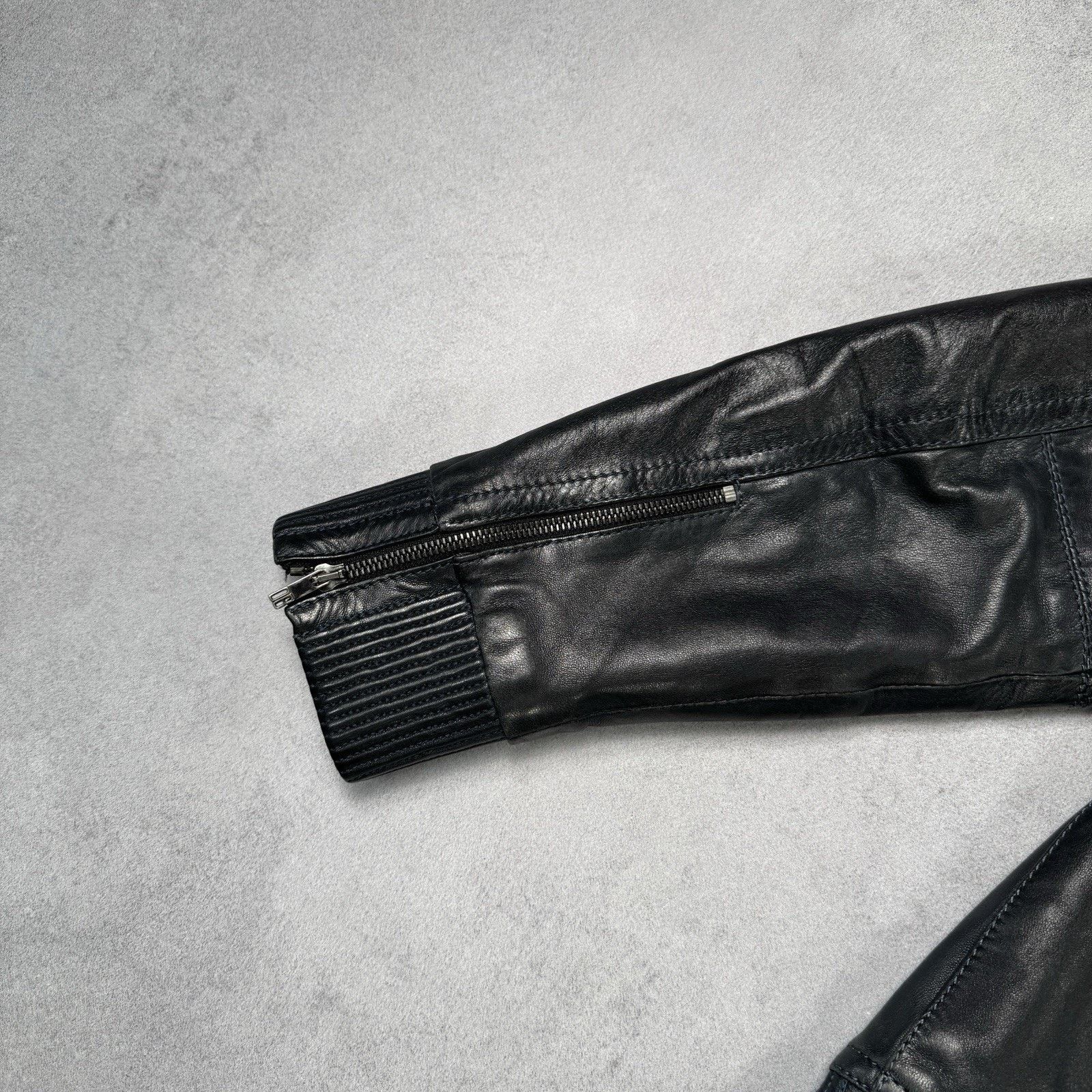 Dirk Bikkembergs Dirk Bikkembergs Men Leather Jacket Size 48 Dark Blue Size US M / EU 48-50 / 2 - 14 Thumbnail