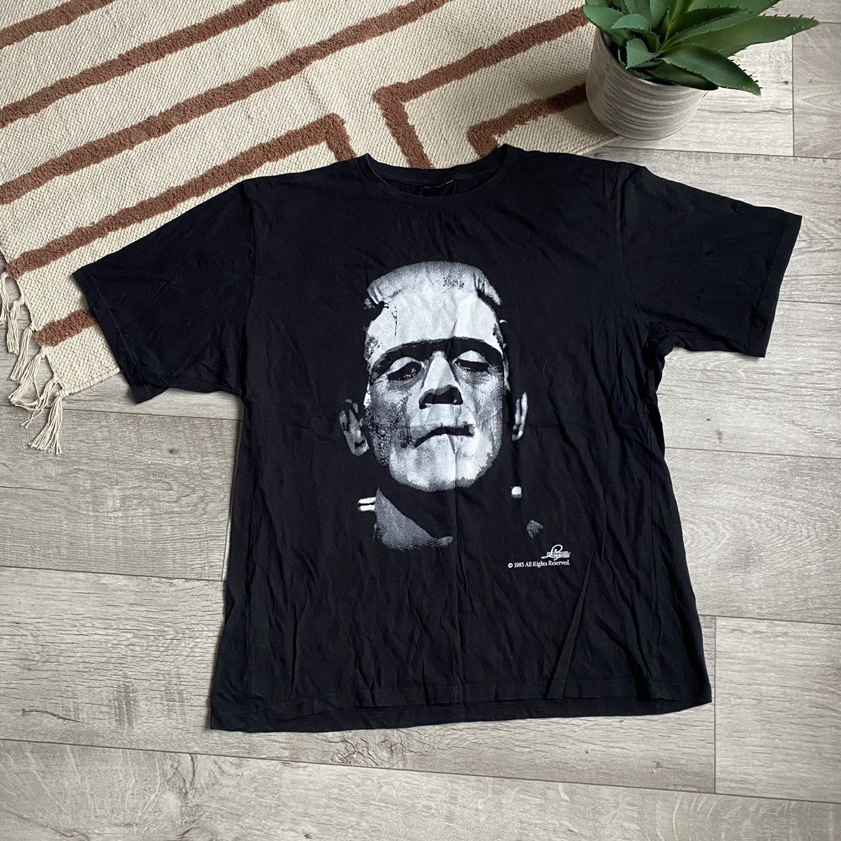 Universal Studios × Vintage VINTAGE FRANKENSTEIN CREEPY FACE 1985 BIG FACE FILM T SHIRT Size US L / EU 52-54 / 3 - 1 Thumbnail
