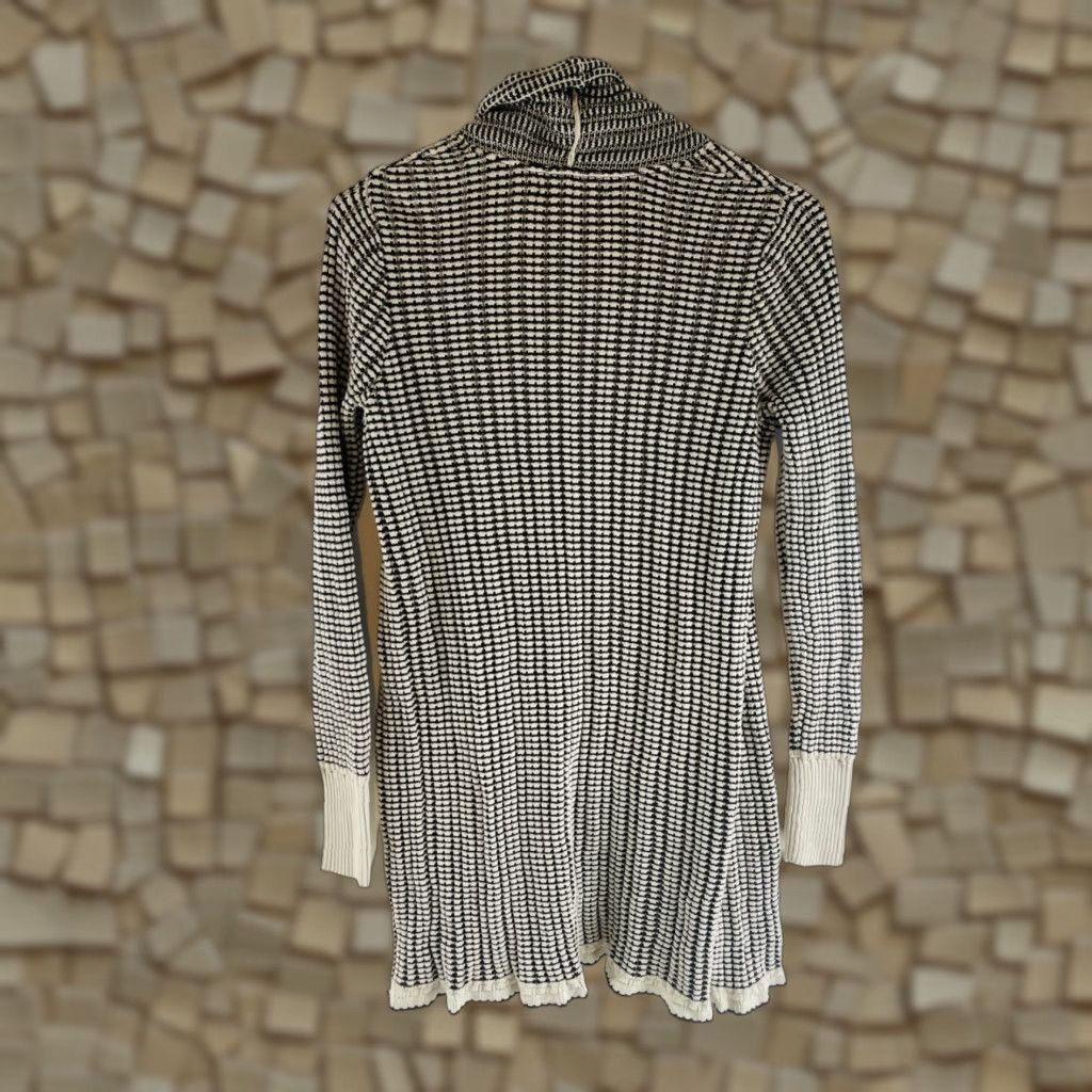 Eddie Bauer Eddie Bauer Cardigan Sweater Women’s Size S Black Cream Knitted Open Duster Cardigan Size S / US 4 / IT 40 - 1 Thumbnail
