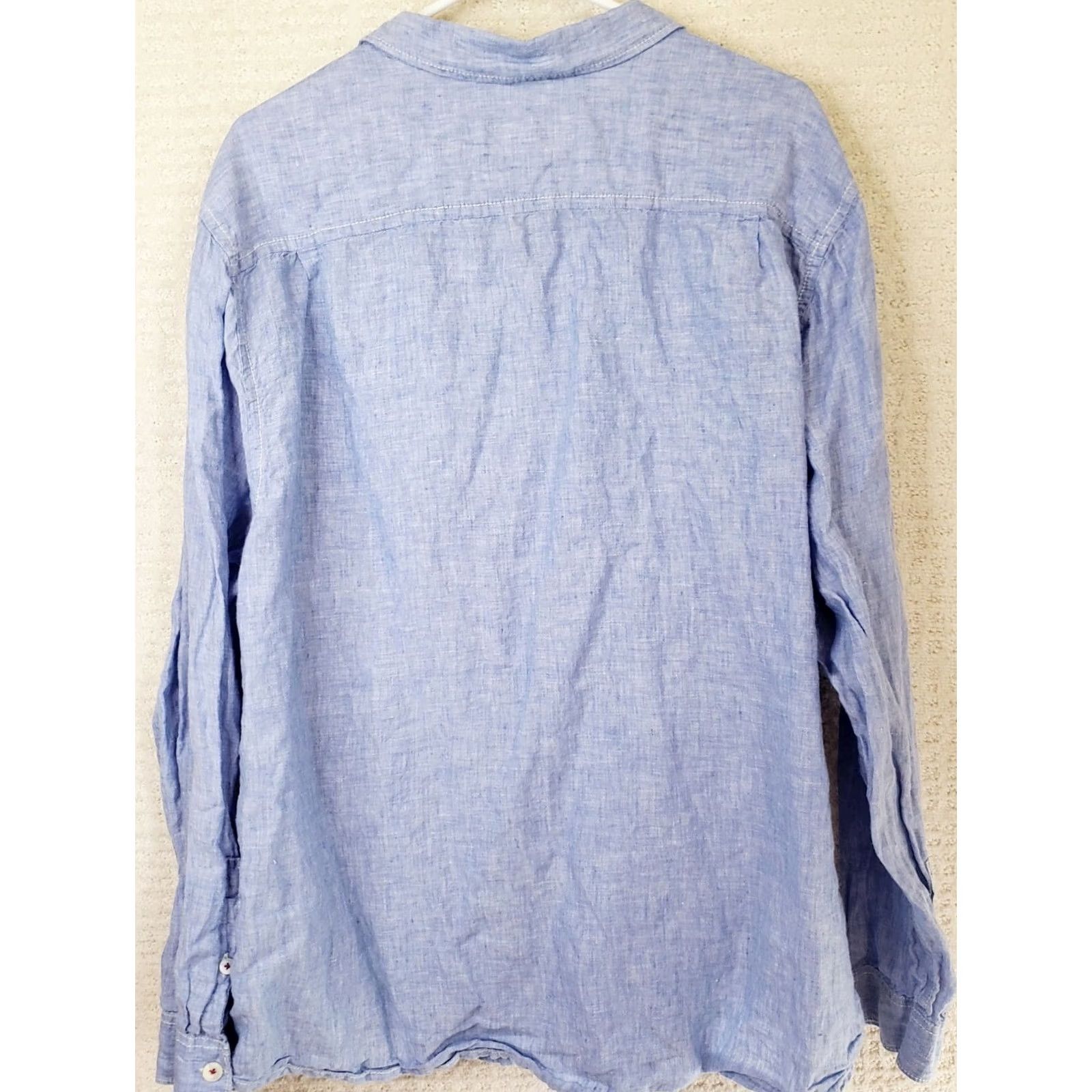 Tommy Bahama VINTAGE Tommy Bahama Shirt 2XL Men's Blue Linen Long Sleeve Button-Up Collared Casual Travel Party Wedding Size US XXL / EU 58 / 5 - 7 Thumbnail