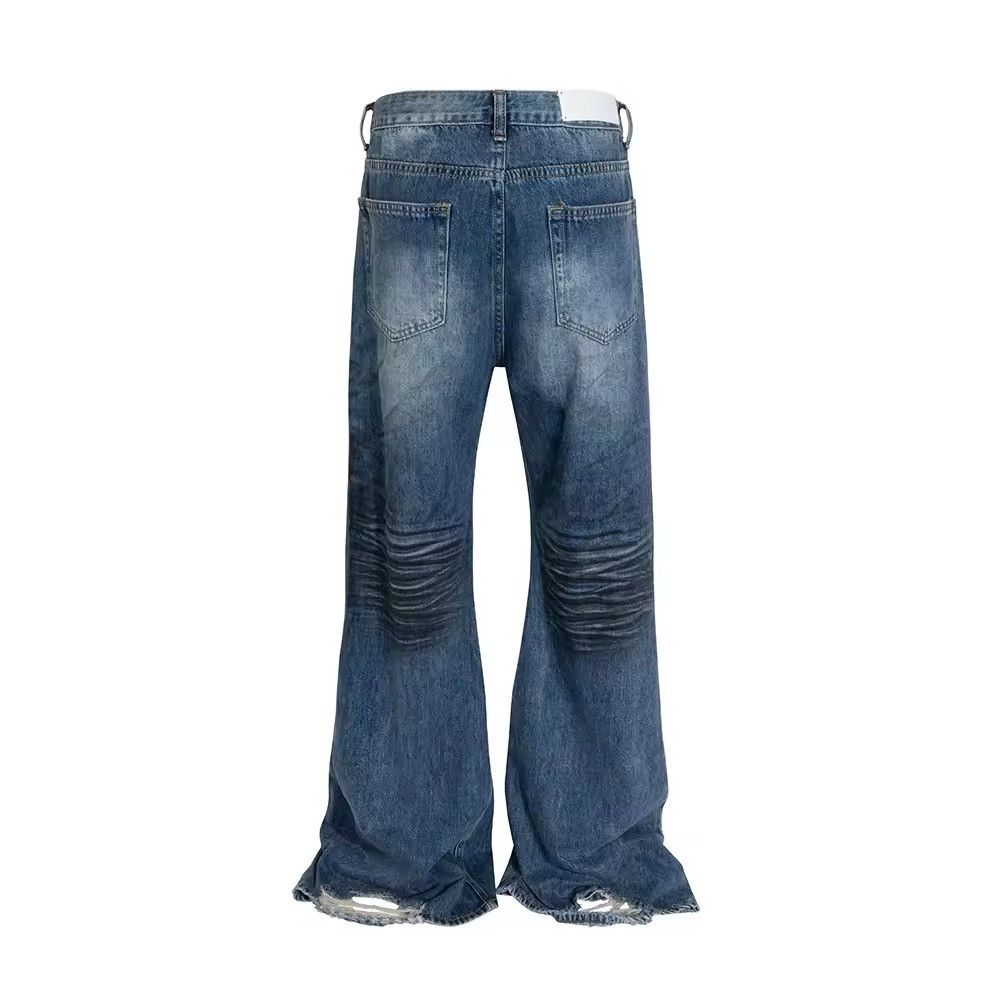 Japanese Brand × Jean Washed Blue Dirty Flare Street Frayed Jean Size US 28 / EU 44 - 5 Thumbnail