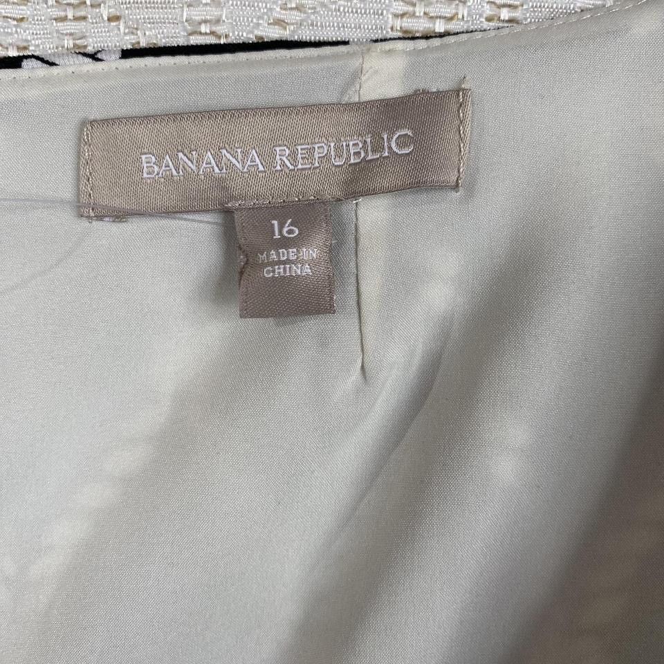 Banana Republic Banana Republic Black White Geometric Fit Flare Dress Sz 16 Size XXL / US 16-18 / IT 52-54 - 3 Thumbnail