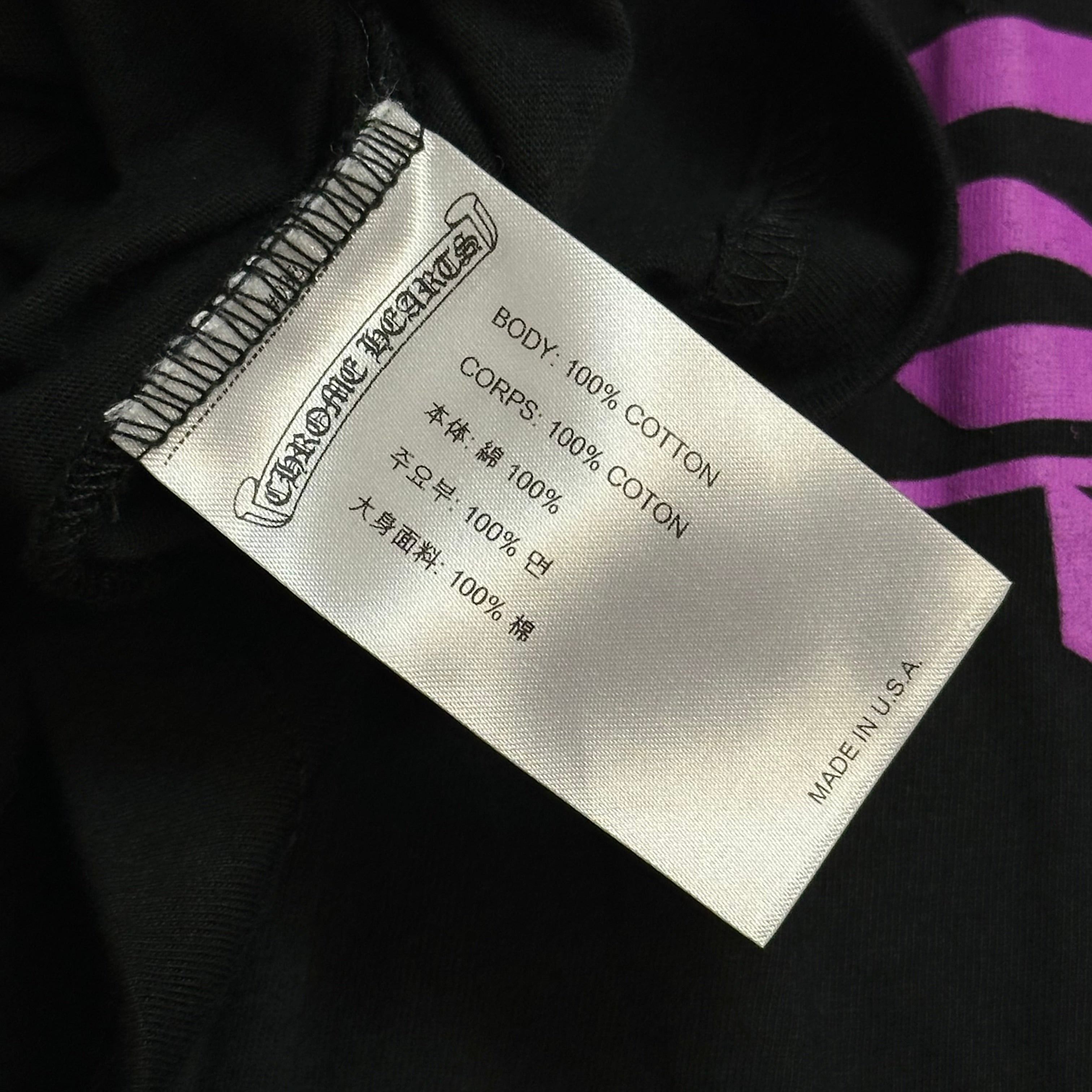 2020s chrome hearts purple spellout sleeves collar logo l/s