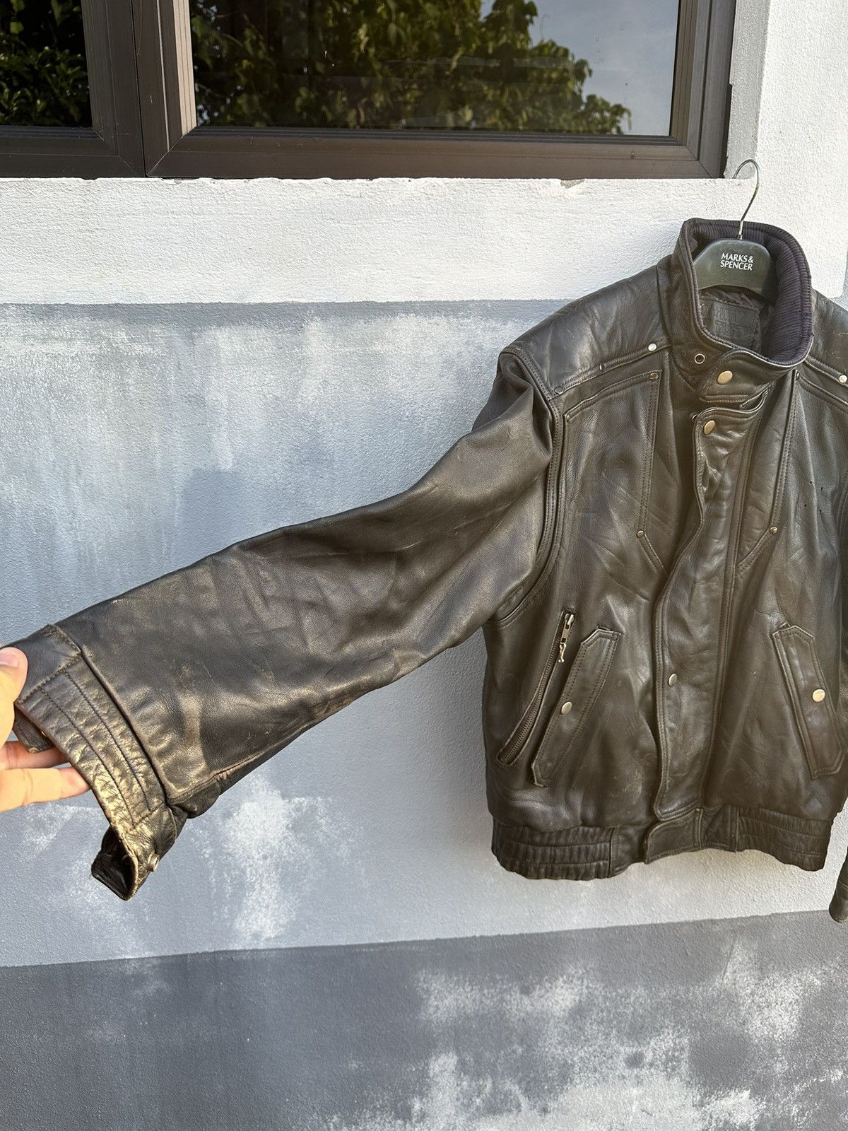 Vintage Max way racing leather jacket Size US L / EU 52-54 / 3 - 6 Thumbnail